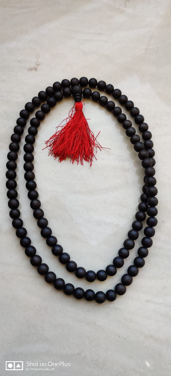 Original Karungali Malai 54 Beads Ebony Wood with Govt. Certified (Copy)