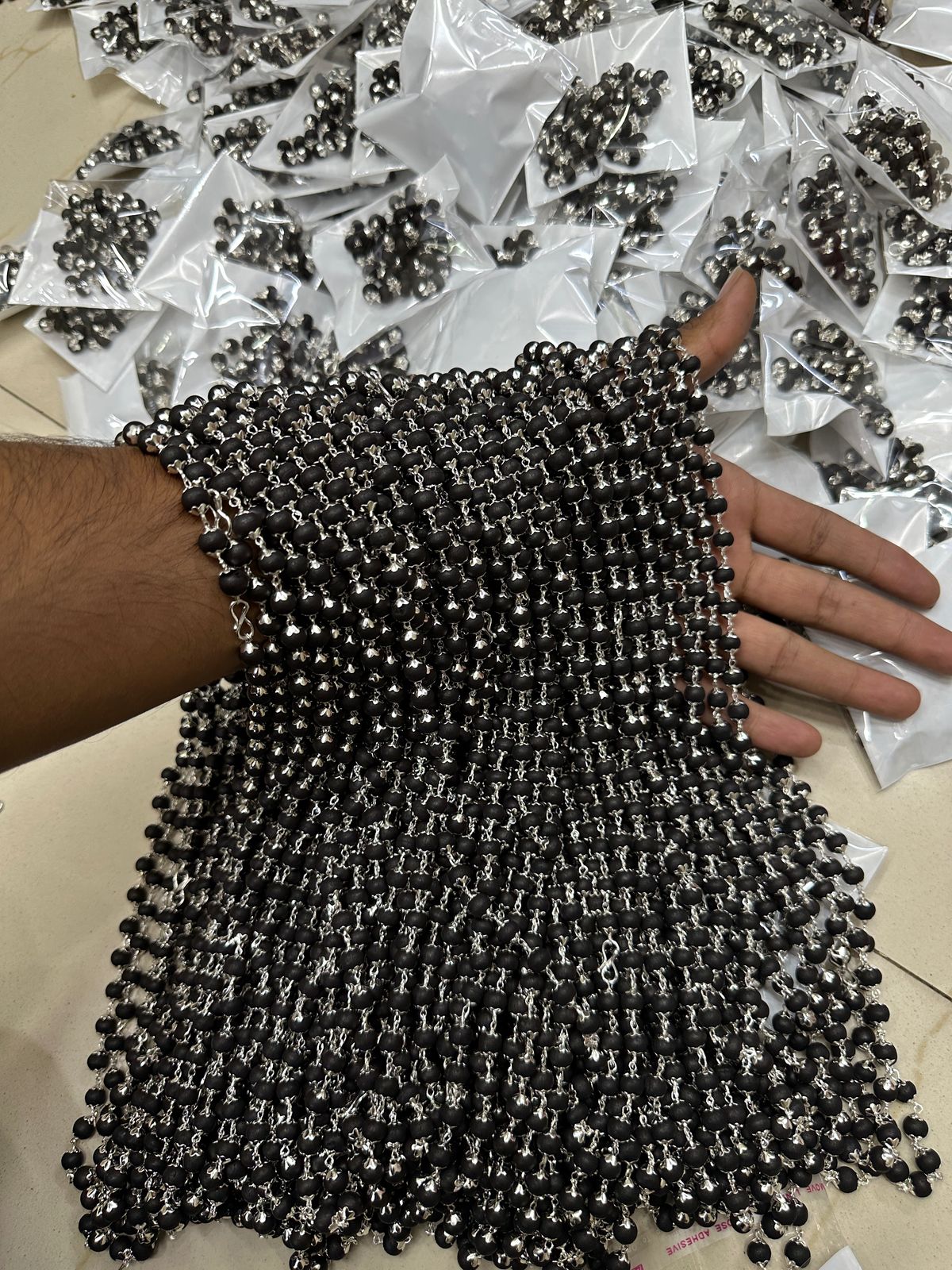 Original Karungali Malai with Silver cap 54-Beads & Karungali Malai Bracelet Combo with Govt. Certification